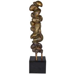 Adolfo Passarella Brutalist Abstract Bronze Sculpture, Signed and Dated