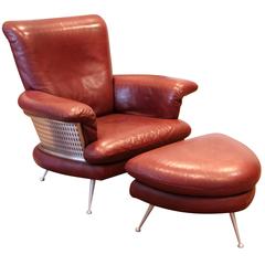 Leather Jetson Chair and Ottoman by Rolf Benz for Cy Mann