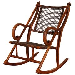 Rare George Hunzinger Rocking Chair with Patented Steel Webbing, 1869 4