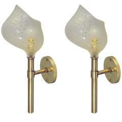 Pair of Stunning Torch Sconces, France, 1950s