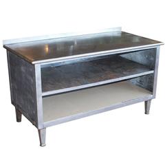 Used American Zinc Baker's Work Table