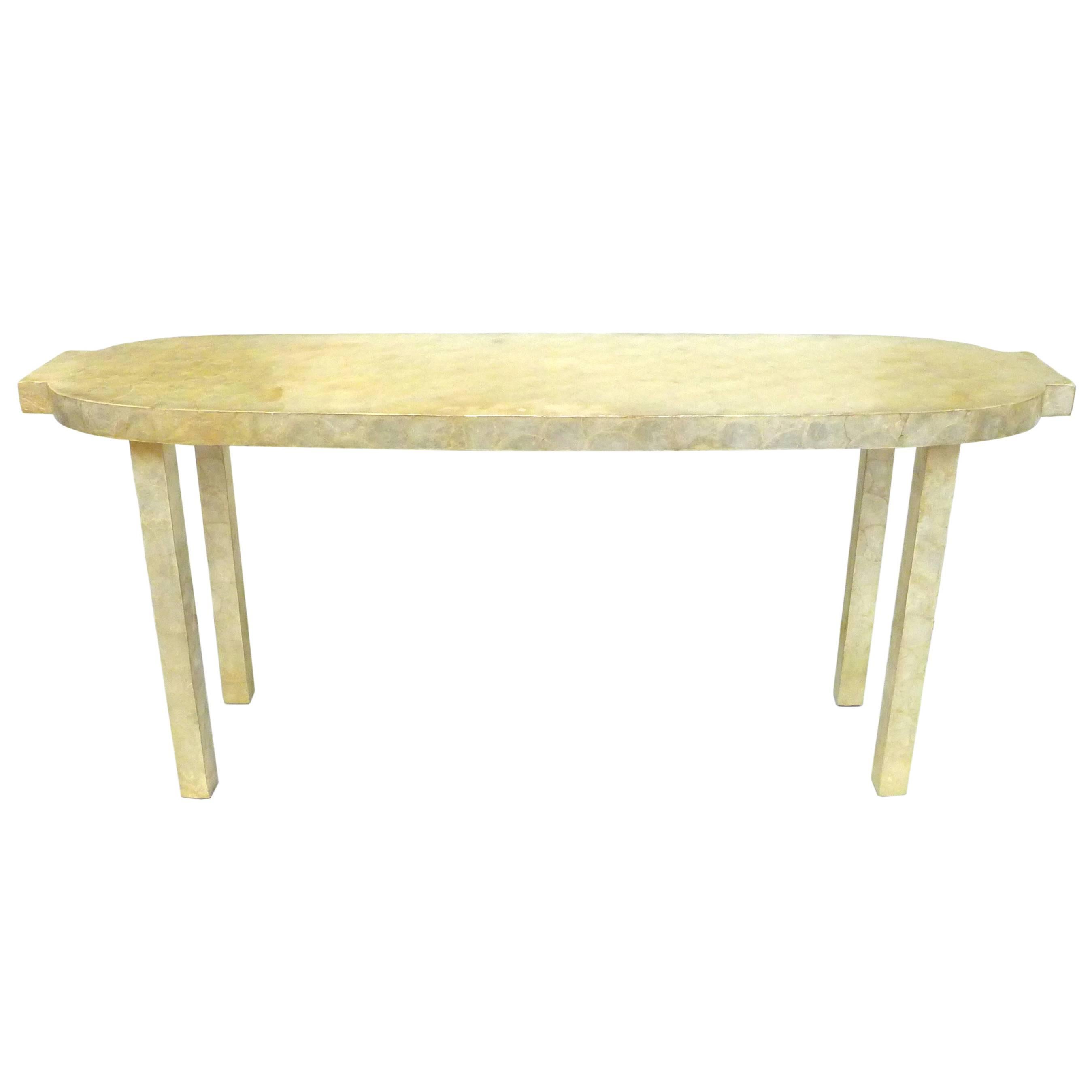 Capiz-Shell Clad Console Table For Sale