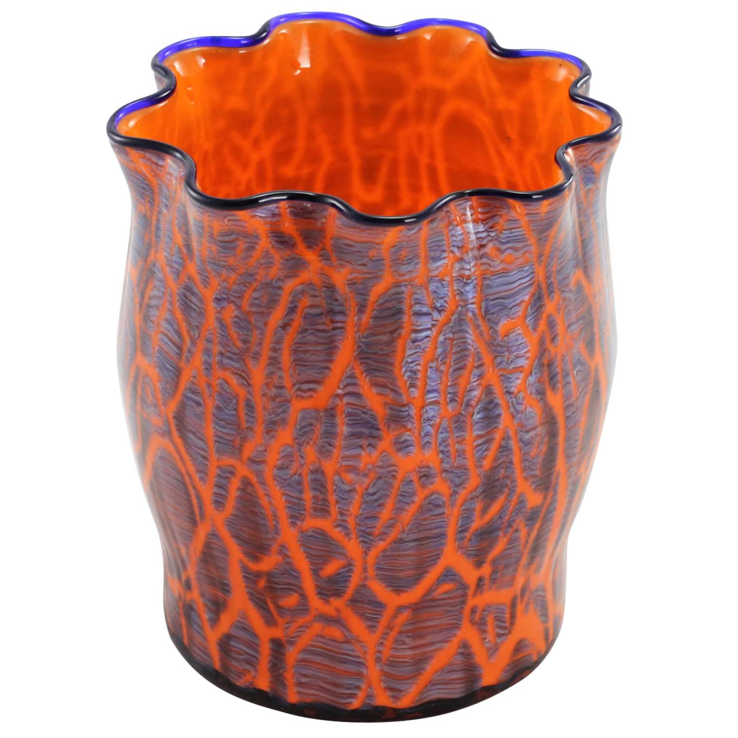 Early 20th Century Art Deco Bohemian Glass Vase by Loetz im Angebot