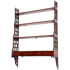 Antique George III Chippendale Period Mahogany Wall Shelves