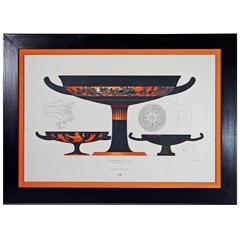 Genick, Color-Printed Lithograph of Greek Vases by Ernst Wasmuth