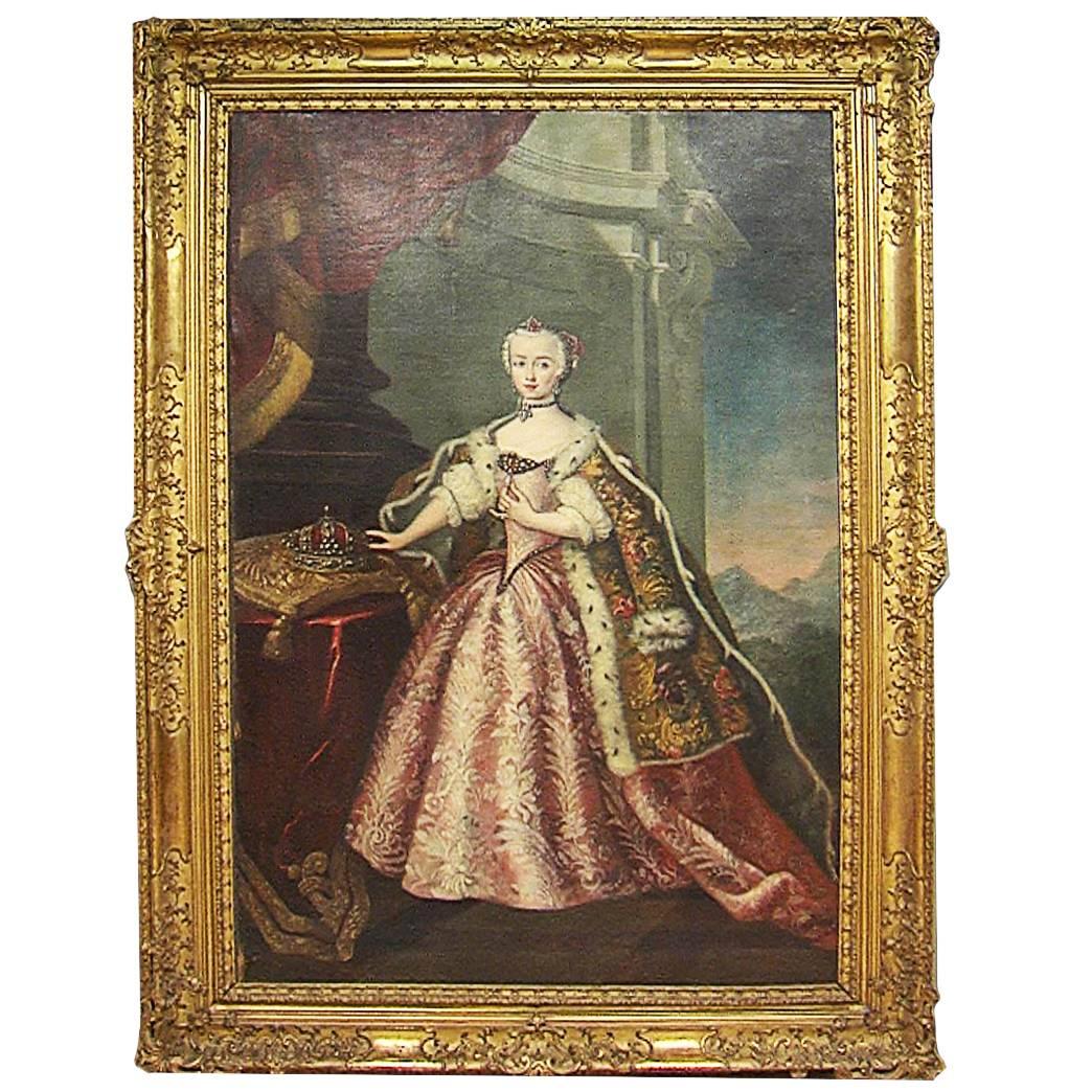 "Maria Theresa of Habsburg" - Oil Painting by Alessandro Longhi, Venice, 1760s For Sale