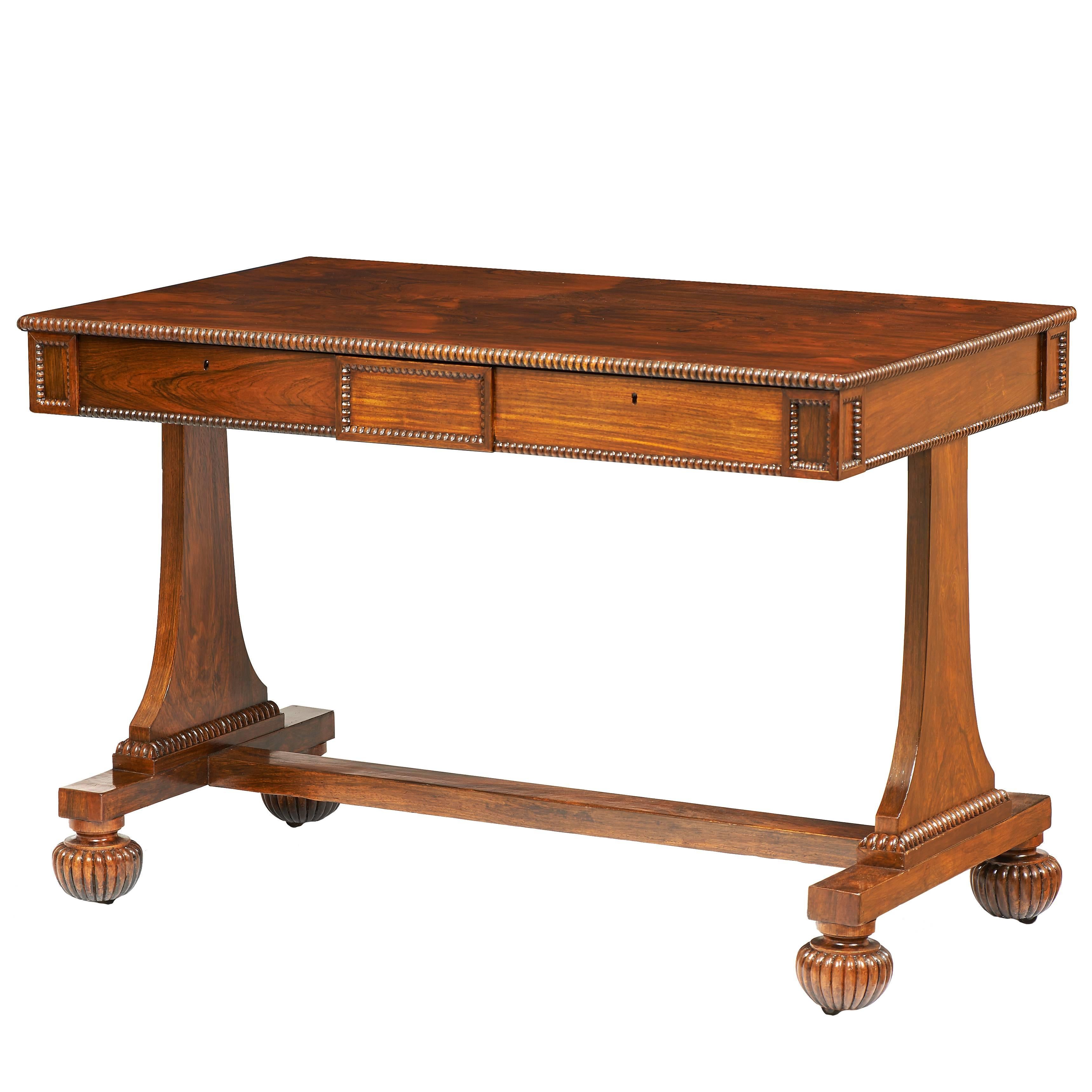19th Century Regency Rosewood Library Table For Sale