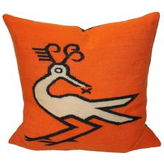 Vintage Wild Mexican Road Runner Weaving Pillow