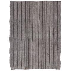 Minimalist Vintage Turkish Kilim with Stripes and Modern Industrial Style 3