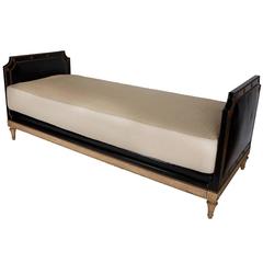 Rare 1930s Stamped Maison Jansen Leather Daybed