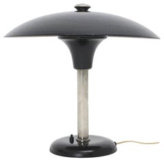 Art Deco Black Metal Vintage Desk Table Lamp by Max Schumacher, Germany, 1934