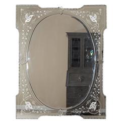Antique French Venetian Mirror from Auxerres, circa 1890