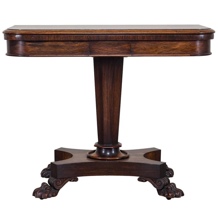 Antique English Rosewood Game Table, circa 1840 at 1stdibs