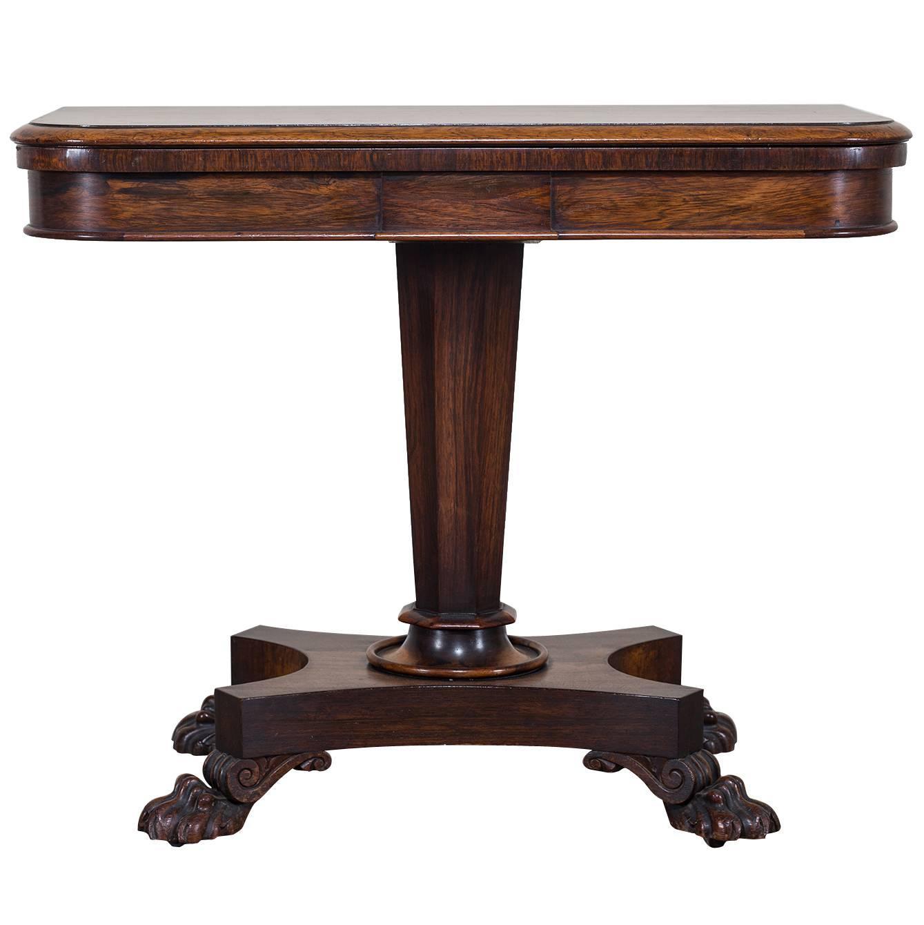 Antique English Rosewood Game Table, circa 1840 at 1stdibs