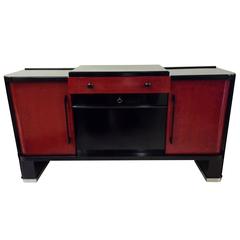 Italian Red and Black Art Deco Sideboard