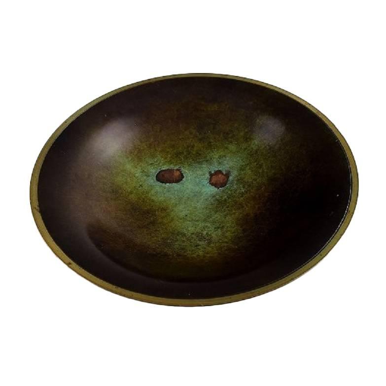 Just Andersen Light Bronze Bowl Dish, Denmark, 1930s-1940s