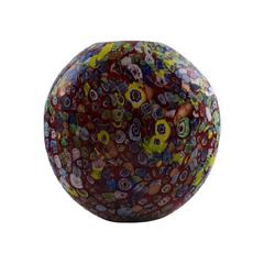 Large "Millefiori" Murano Art Glass Vase, Italy, 1960s-1970s