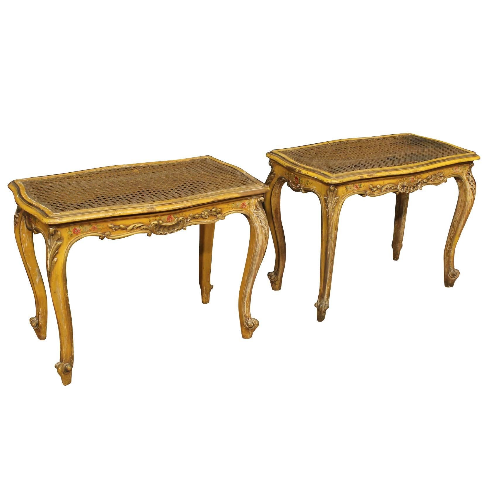 20th Century Pair of Venetian Lacquered Benches