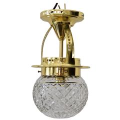 Small Jugendstil Lamp with Cut Glass