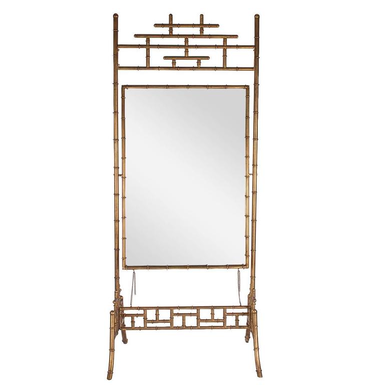 regency gold gilded faux bamboo chinese chippendale cheval regency gold gilded faux bamboo chinese chippendale cheval