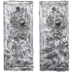 Pair of Toni Zuccheri Sculptural Glass Wall Sconces