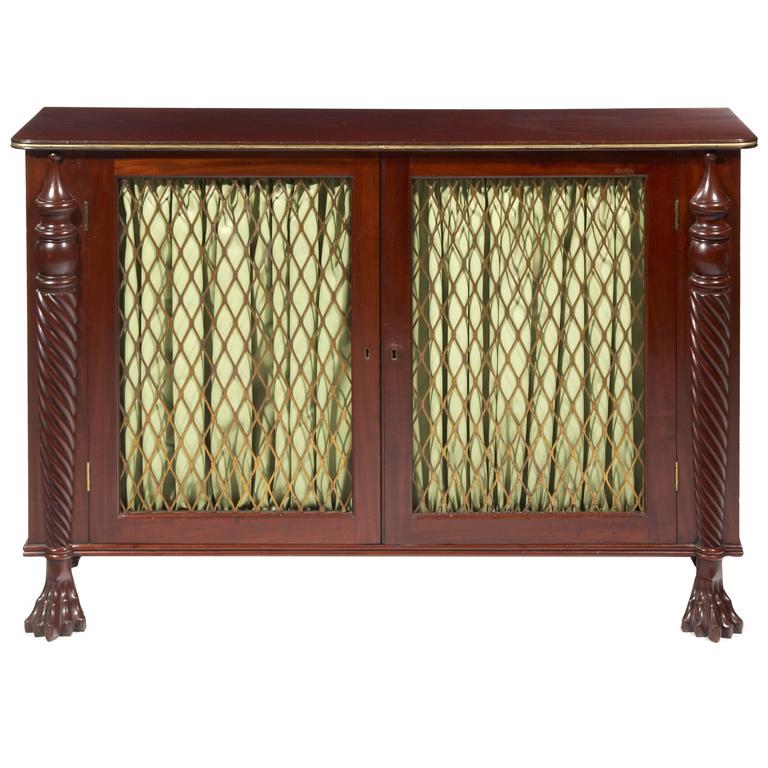 William IV Mahogany Brass Grill For Sale at 1stdibs