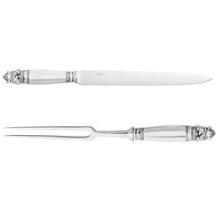 Acorn Pattern by Georg Jensen Two-Piece Carving Set