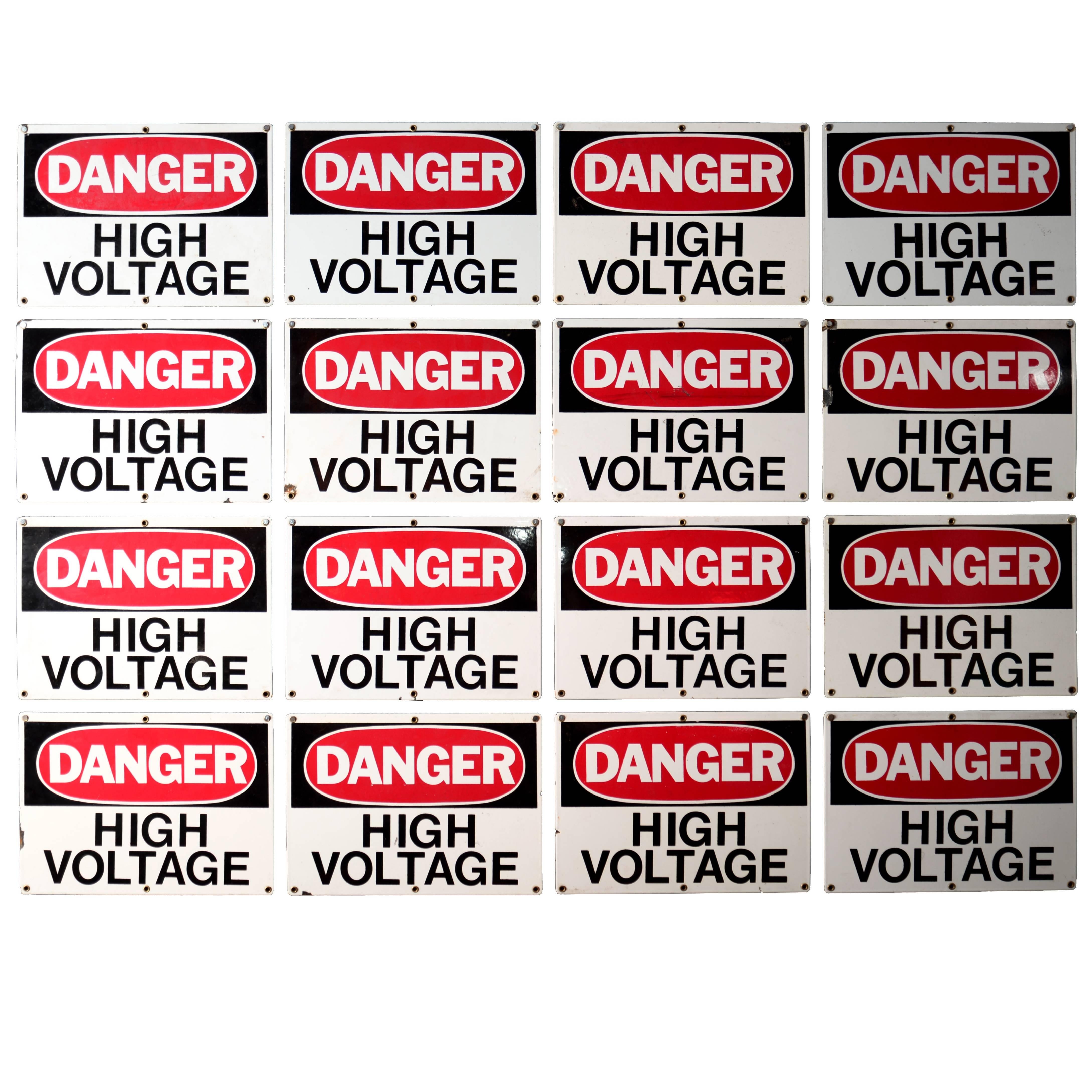 Vintage High Voltage Sign Collage