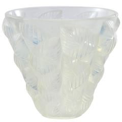 Early 20th Century Art Deco 'Moissac' Opalescent Glass Vase by René Lalique