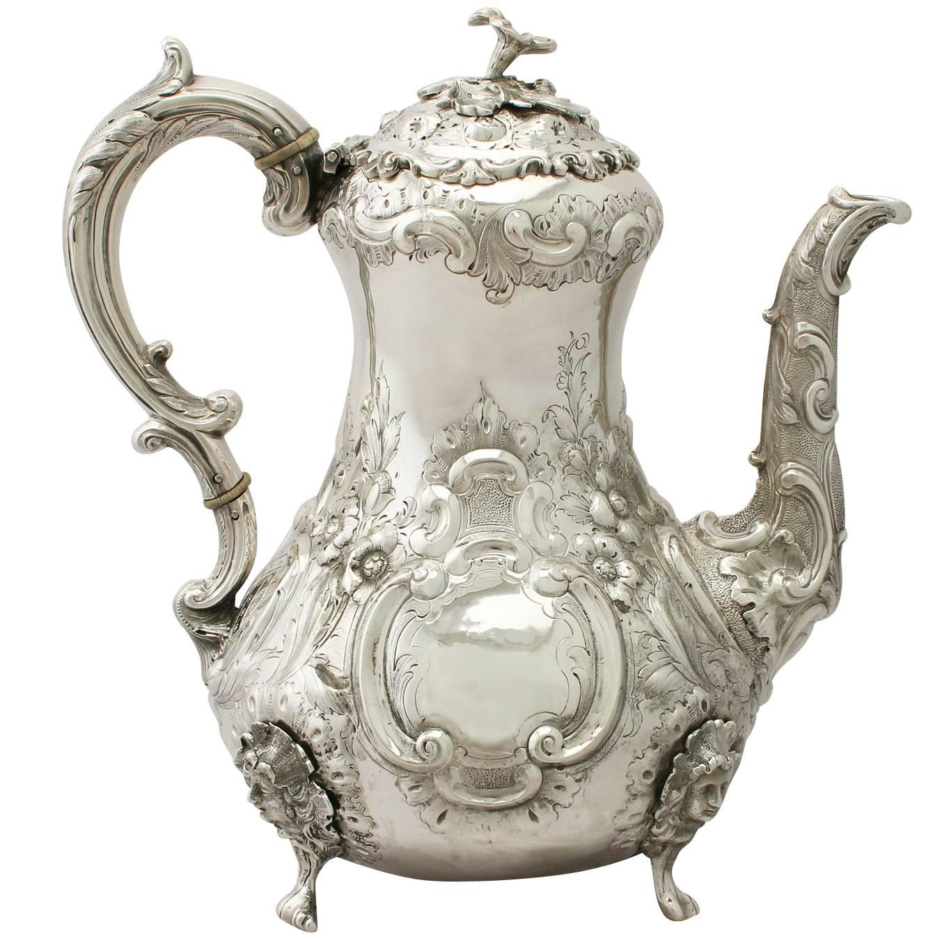 Antique Victorian Irish Sterling Silver Coffee Pot