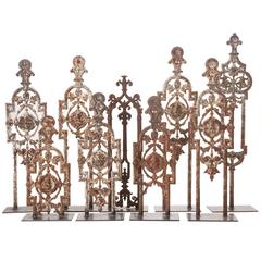 Late 19th Century Antique Cast Iron Fencing on Stands