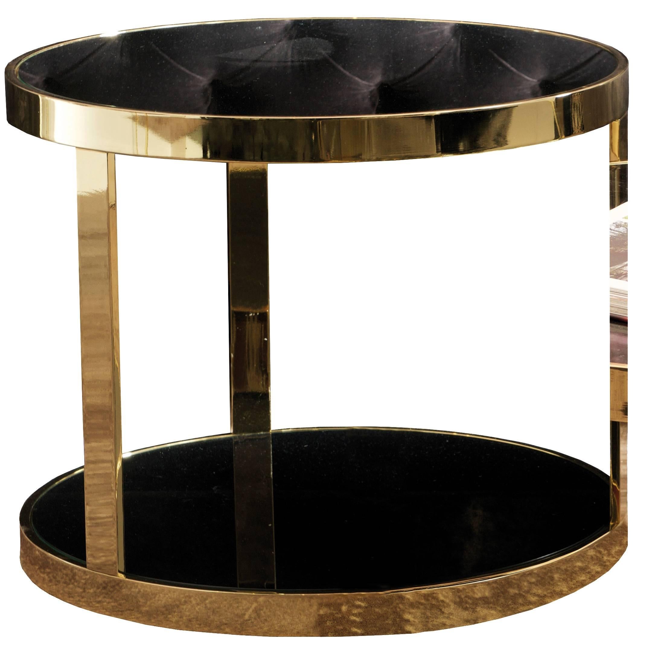 Dom Edizioni Luigi Round Marble or Glass, Metal Coffee, Cocktail or Side Tables For Sale