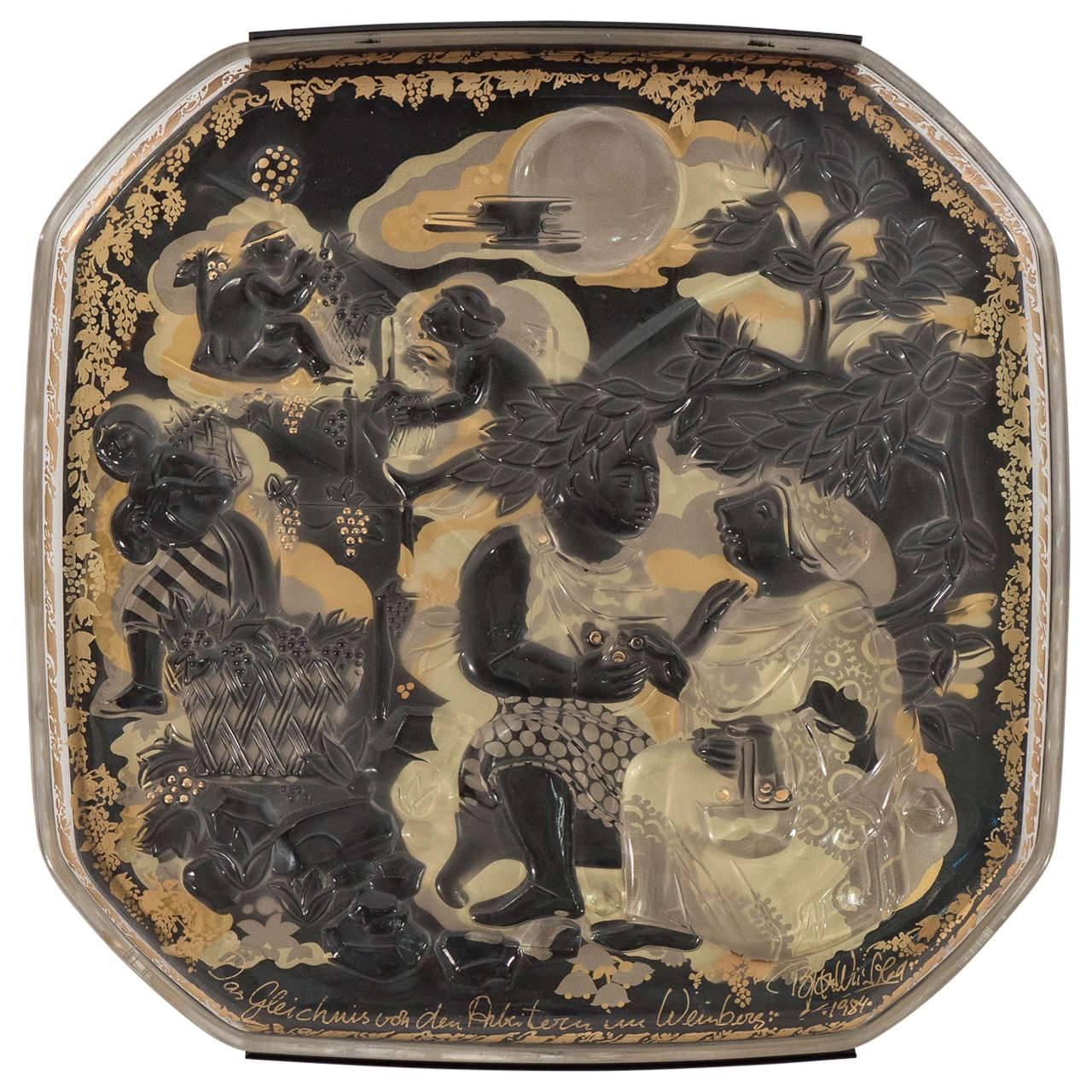 Bjorn Wiinblad 'Parable of the Vineyard Laborers' Plaque for Rosenthal For Sale