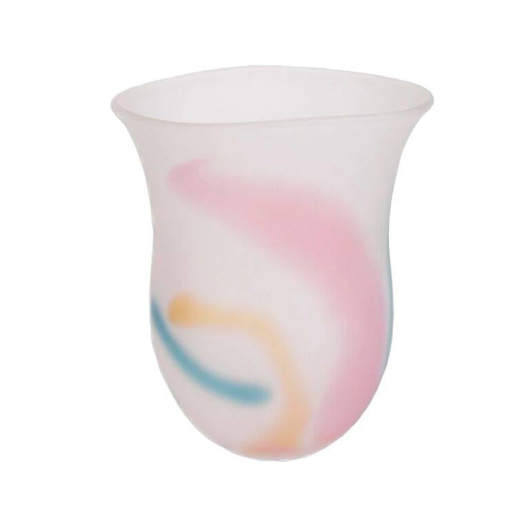 Kosta Boda Frosted Rainbow Art Glass Vase