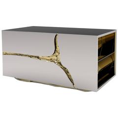 Master Sideboard with Smoked Glass and Poplar Root