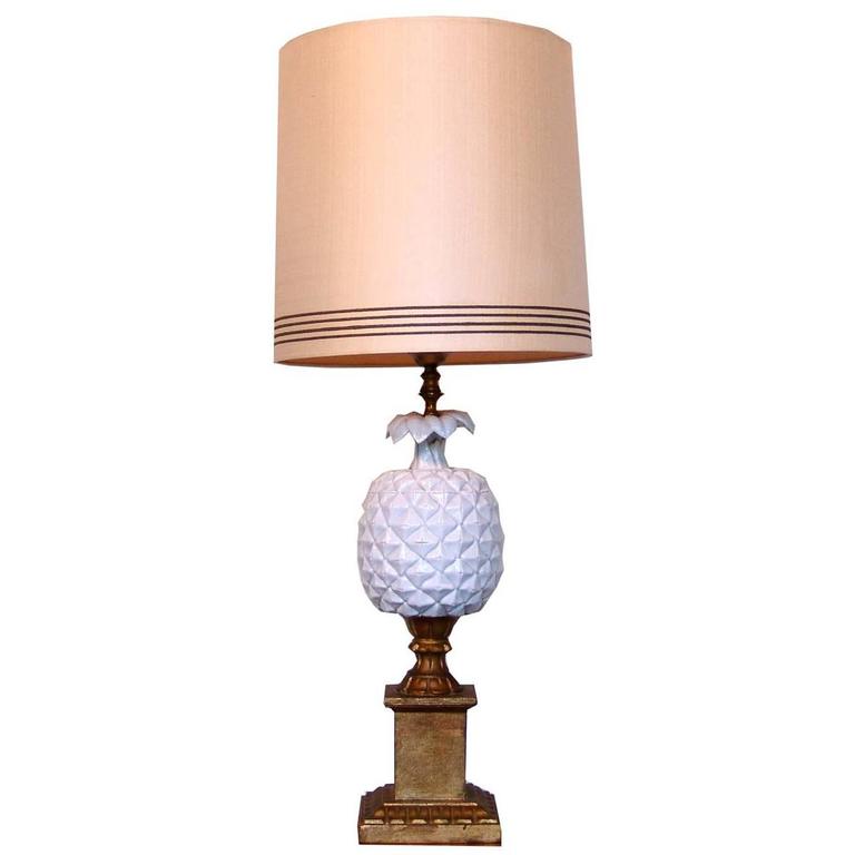 Marbro Style Antique Giltwood Table Lamp With Ceramic Pineapple For Marbro Style Antique Giltwood Table Lamp With Ceramic Pineapple For At 1stdibs