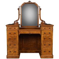 Antique 19th Century Burr Walnut Dressing Table