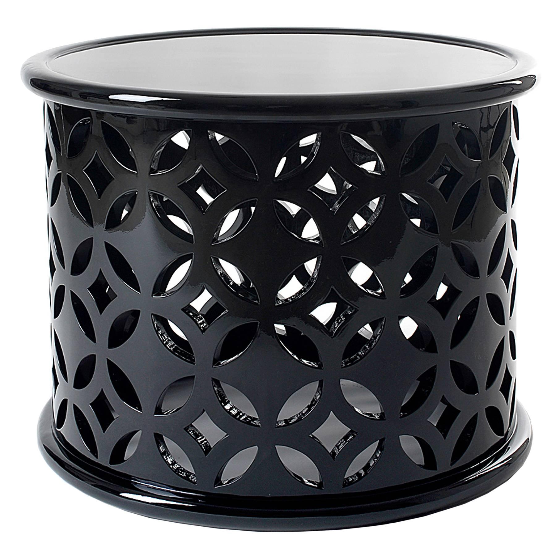 Mesa auxiliar Soledad en caoba lacada en negro