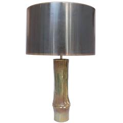 Chrystiane Charles for Maison Charles 1970s Bamboo Bronze Table Lamp Large Model