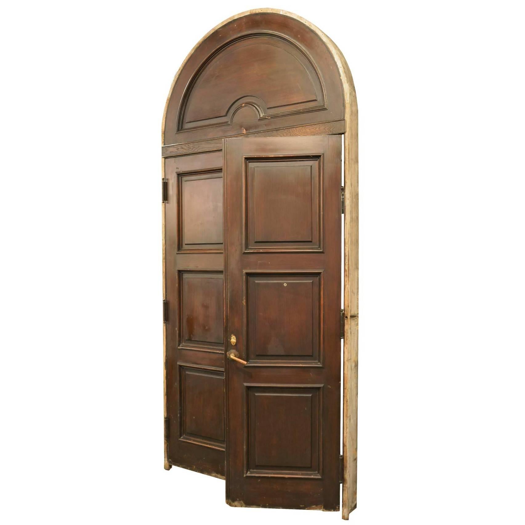 Colonial Revival Arched Exterior Door Unit For Sale