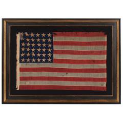 Antique 36-Star Hand-Sewn, Civil War Era Flag, Made by Annin in New York City