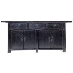 Antique 19th Century Chinese Four-Door Three-Drawer Tapered Coffer