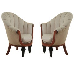 Maurice Dufrène Paire de fauteuils Art Déco précoce