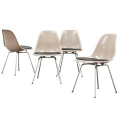 Set of Four Fiberglass Dining Chairs DSX, Ray & Charles for Eames Herman Miller