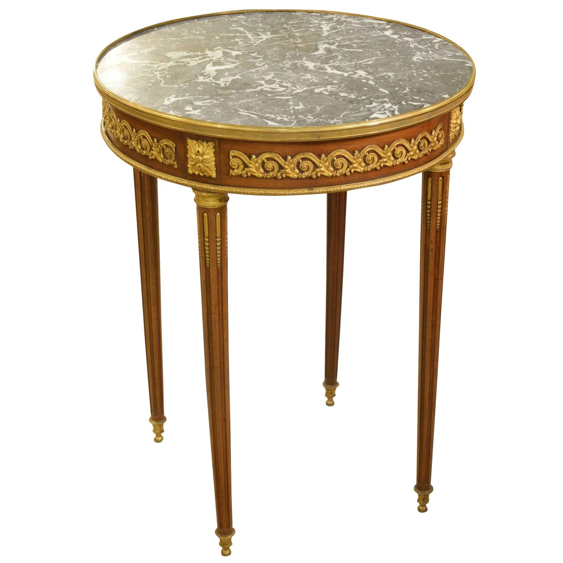 Louis XVI Style Marble-Topped Gueridon Table For Sale