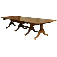 Regency Mahogany Four Pillar Extending Table