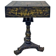 19th Century French Napoleon III Chinoiserie Decorated Games Table