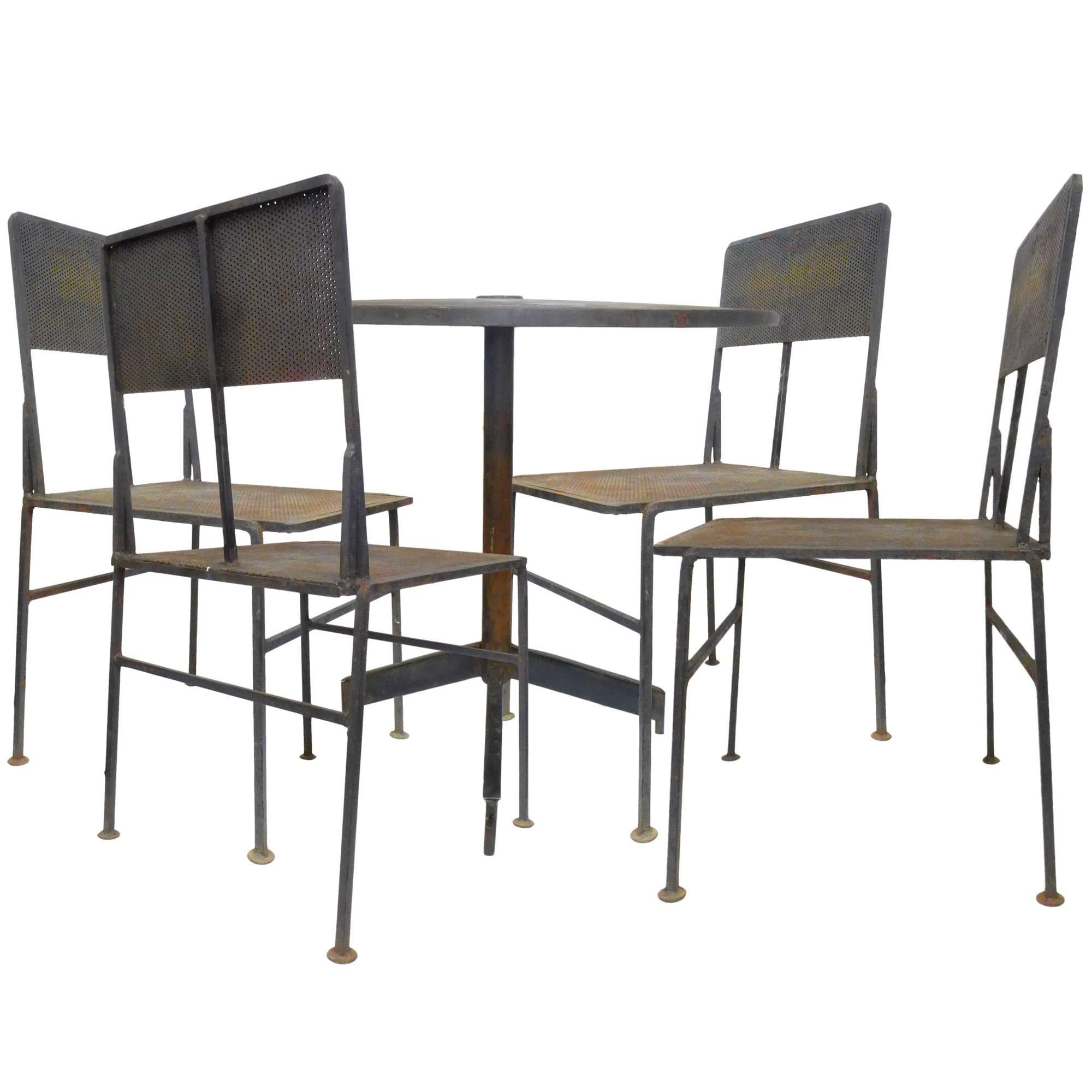 Perforated Iron Outdoor Table and Chairs Set