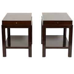 Pair of 1940s Mahogany Parzinger Style Side Tables
