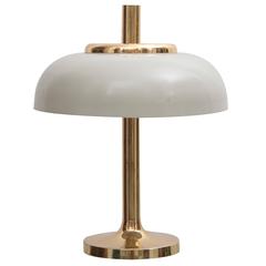 Beautiful Hillebrand Brass Table Lamp with Cream Shade, Germany, 1960s